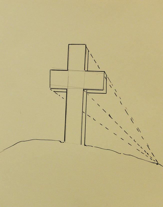 Project 1: Crosses in Perspective We will learn how to draw a cross in one-point perspective with pencil and a ruler.