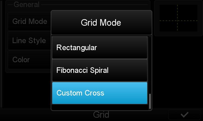 3/8 Select the new grid option Custom Cross 1.