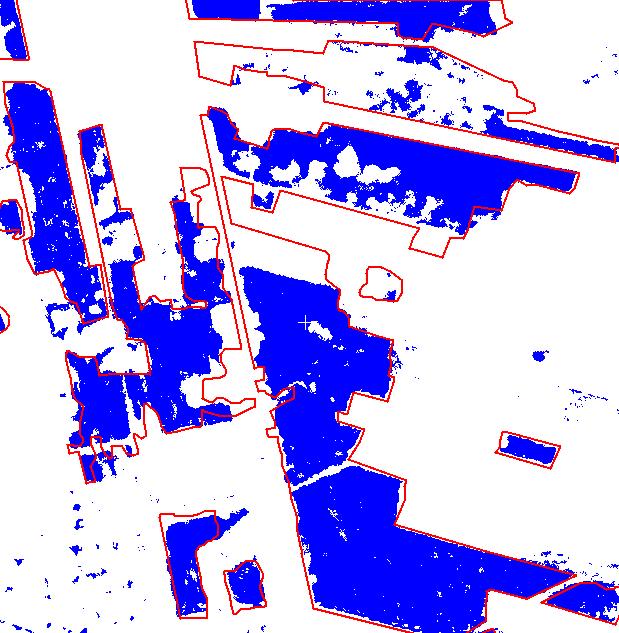Figure 3: Distribution of the clusters of control point in the LISS 3 imagery. For this initial demonstration of this approach the vegetation theme was selected.