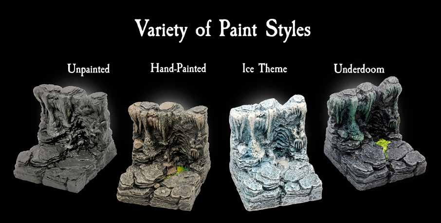 The classic hand-painted style (second from left) is a remastered paint scheme, and it s compatible with our previous caverns pieces.