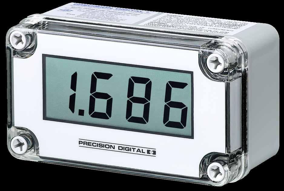 PD686 I.S. and N.I. NEMA 4X, IP67 Loop-Powered Meter Actual Size Digits Intrinsically Safe & Nonincendive 3½ Digits LARGE DISPLAY NEMA 4X, IP67 Loop-Powered Field-Mount Process Meter 4-20 ma Input 1.