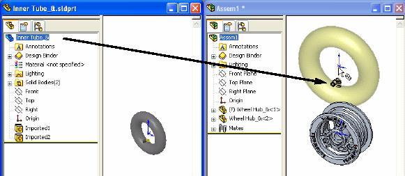 Click on the Assembly toolbar. Select the inside faces of the two Wheel Hubs, then click OK. 13. Save the assembly as Wheel Assembly your last name in the C:\Mountain Board folder. 14.