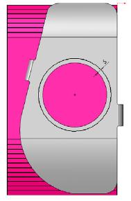 Click Offset Entities and create an offset 5 mm to the outside of the hole. 66. Create an Extruded Cut using the end condition Through All. Click OK. 67.