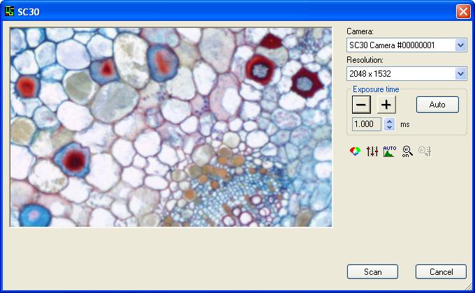 Acquiring and saving images Acquire Image Click this button to open the TWAIN dialog box for the image acquisition.
