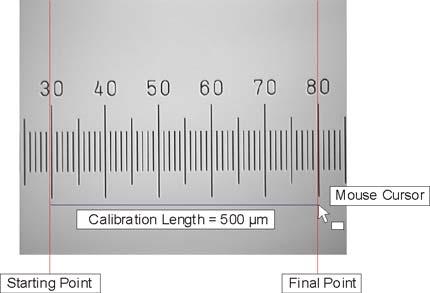 Acquiring and saving images Define calibration Click this button to determine the calibration data required for the X/Y calibration of your images.