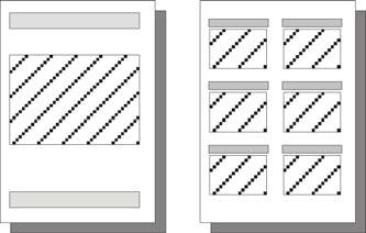 Additional commands Two page layouts are predefined. Print either one or six images on a page. Each image has its own header when using numerous images.