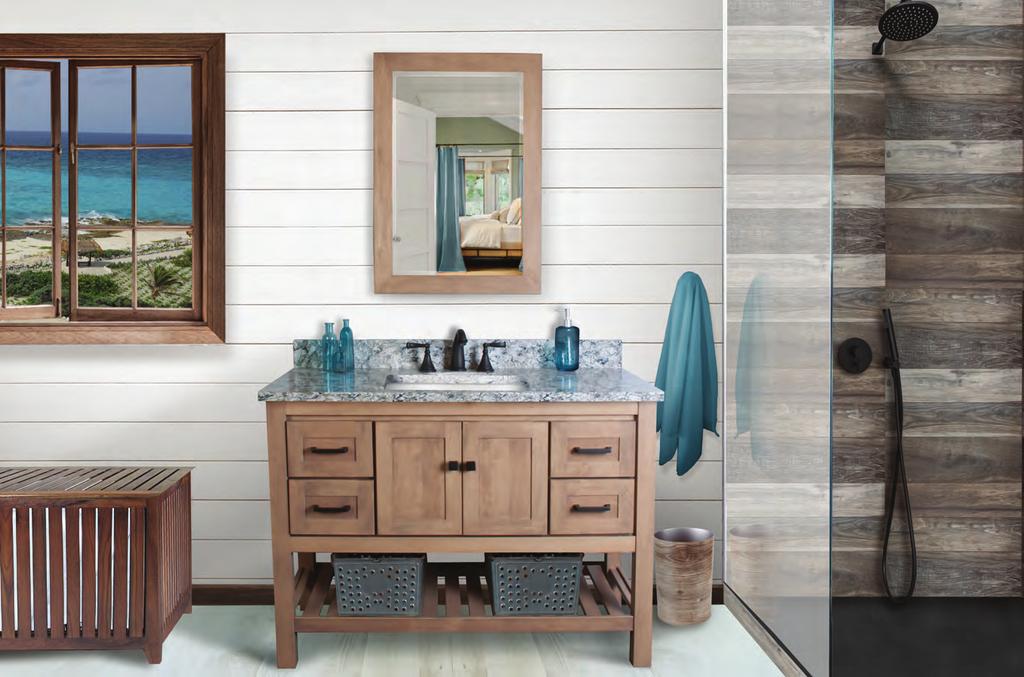 Parkway Above: Parkway 48 vanity ensemble with Shaker doors and