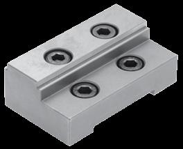 i h f j j JERGENS 5-AXIS 5-Axis Self Centering Jaws l a* f w Reversible step jaw, 2 steps, hardened Dimensions (mm) Clamping Range Part Number Vise(s) l w h a* f j min./max.