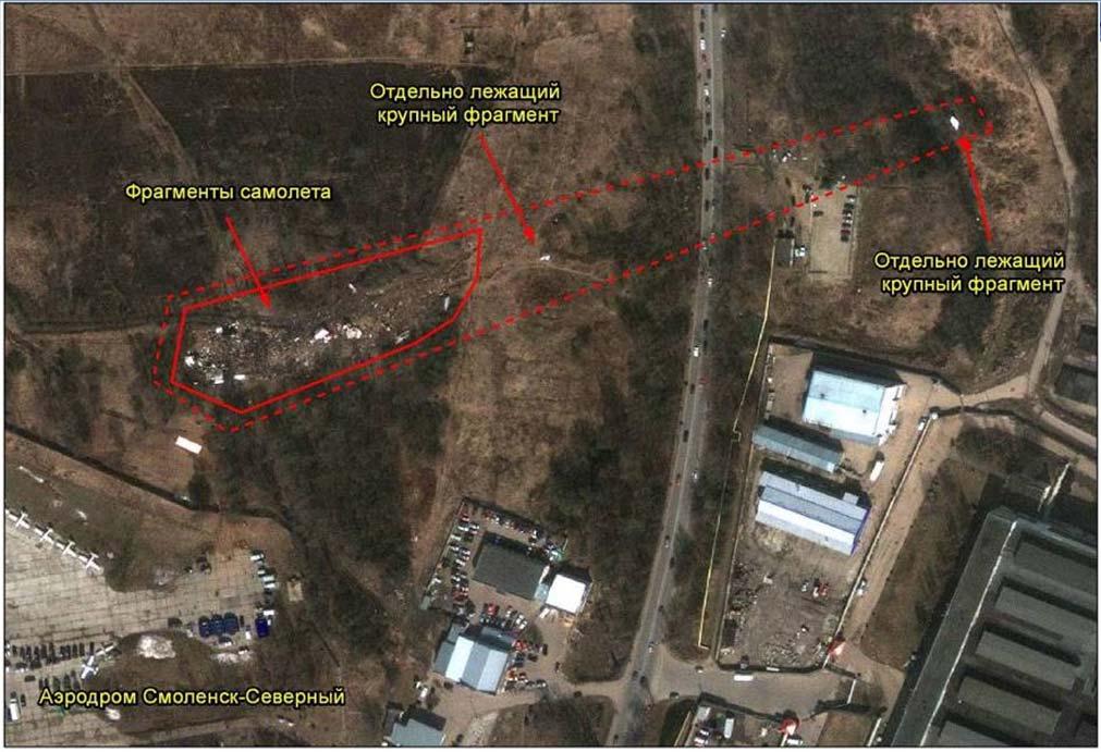 Aircrafts crash sites monitoring. Tu-154M airplane crash near Smolensk, Russia, 11.04.2010 (GeoEye, 0.
