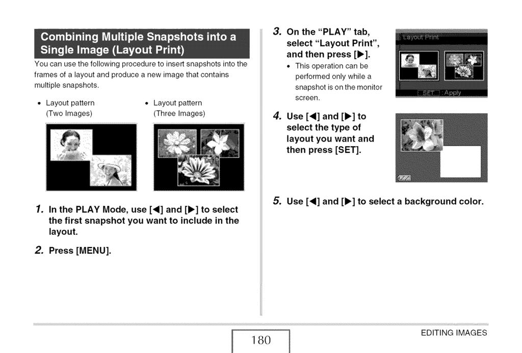 You can use the following procedure to insert snapshots into the frames of a layout and produce a new image that contains multiple snapshots.