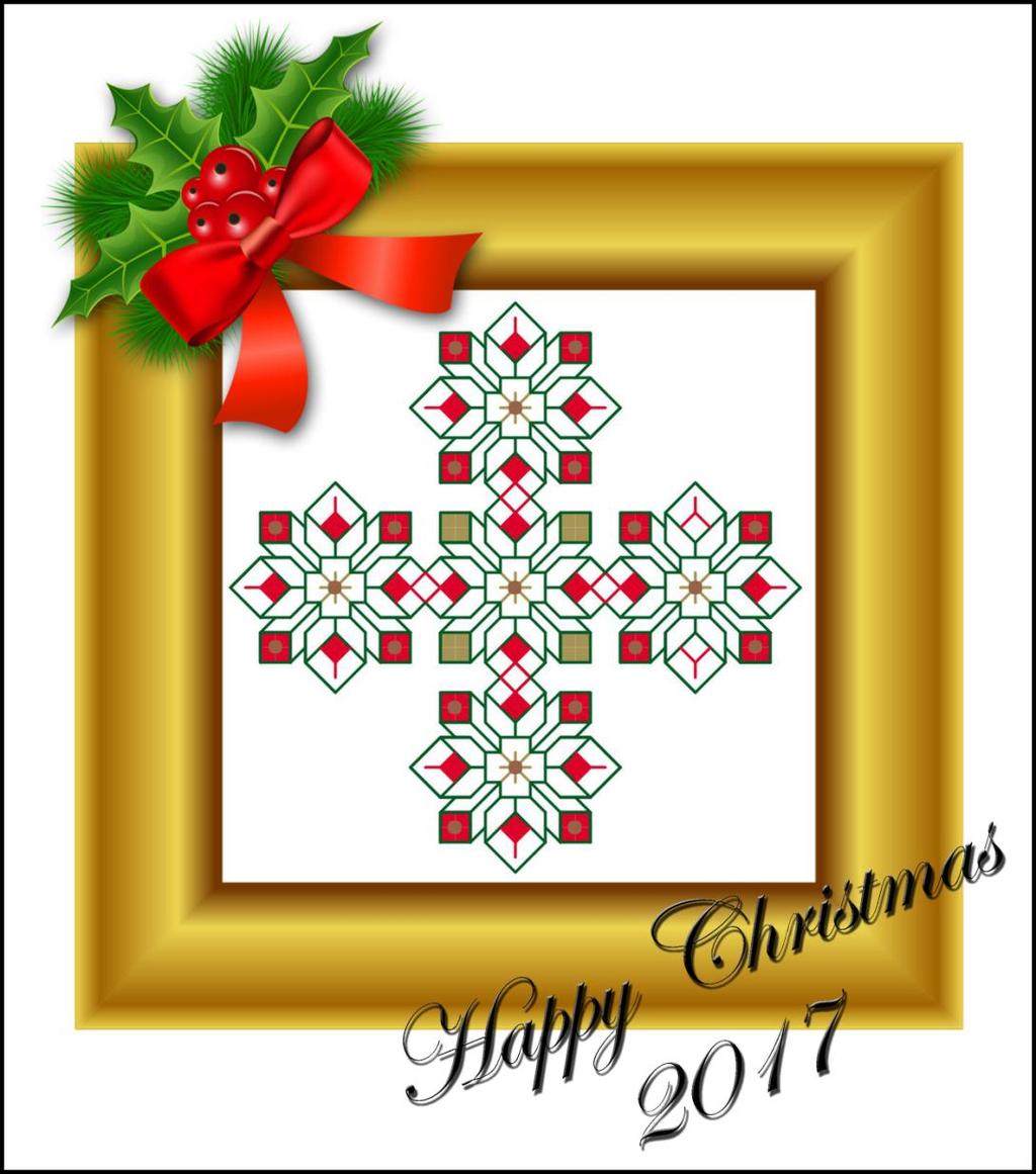 Create a simple Christmas Cross from Blackwork Journey to celebrate Christmas
