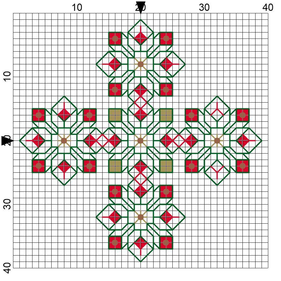 Create a simple Christmas Cross from Blackwork Journey to celebrate