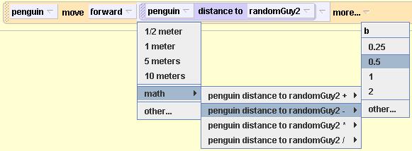 Step 4: Number Functions Continued... Try playing your world. What happens? The penguin moves too far, into the body of the randomguy2.