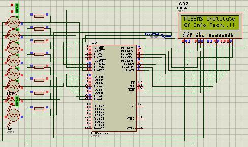 An array of (8) 100 ohm resistor along with 8 channels of ULN is used as driver circuit for LED s.