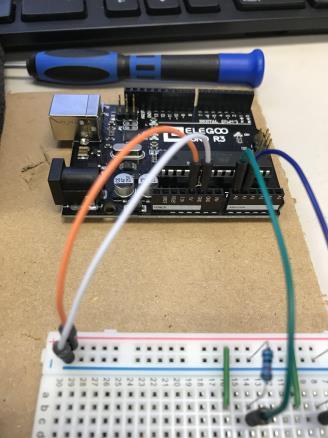 5. Wire the arduino s 5v and GND pins to the breadboard s positive and negative