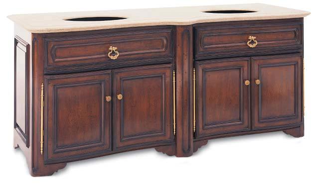 Annadale Collection Small Vanity 5500VNSM shown in European Walnut with Rojo Levanto