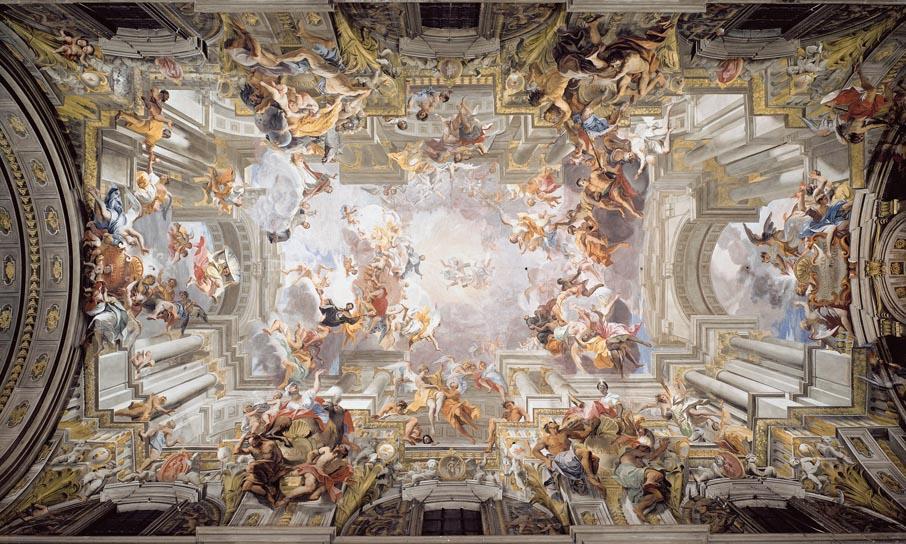 Because frescoes use walls as their support, artists often incorporate existing architectural elements into their image Title: The Glorification of Saint