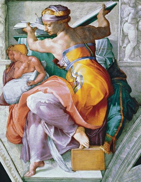 Title: The Libyan Sibyl Artist: Michelangelo Buonarroti Date: 1511-1512 Source/Museum: Detail of the