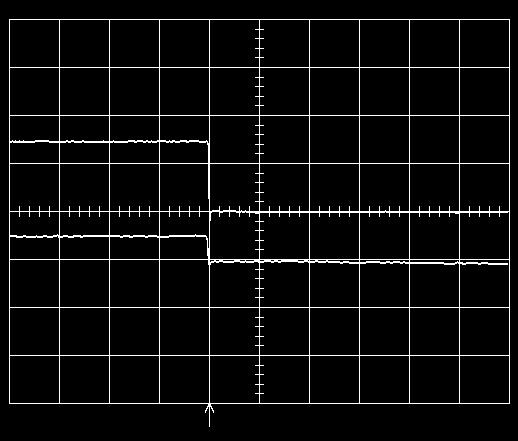 ). Time scale: 5.0 ms/div.. Output Ripple & Noise Output Load Transient Response Output voltage ripple (20mV/div.) at: V I = 5.0 V. Time scale: 2 µs/div.