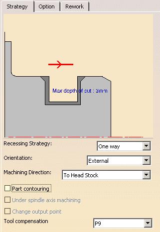 2. Click the red Part area in the icon then select the desired part profile in the 3D window. Select the stock in the same way.