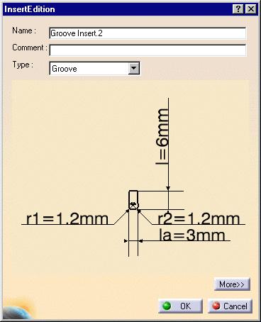 Edit a Lathe Insert in the Resource List This task shows you how to edit a lathe insert that is already used in your document. 1.