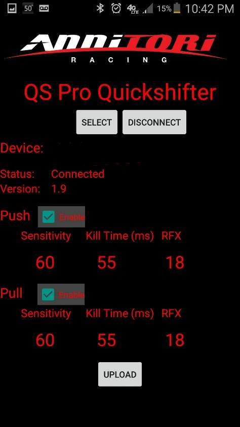 QS PRO Set-up App Instructions Bluetooth 2.0 setup (2015) All QS PRO s shipped since February 28, 2015 have Classic Bluetooth capability for entering and using the setup features of the shifter.