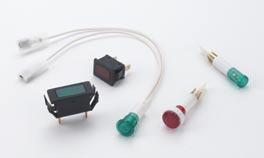 OTHER APEM INDICATORS AO1 Series = 16mm round, square and rectangular screw in indicators. Filament, LED and neon bulb illumination.