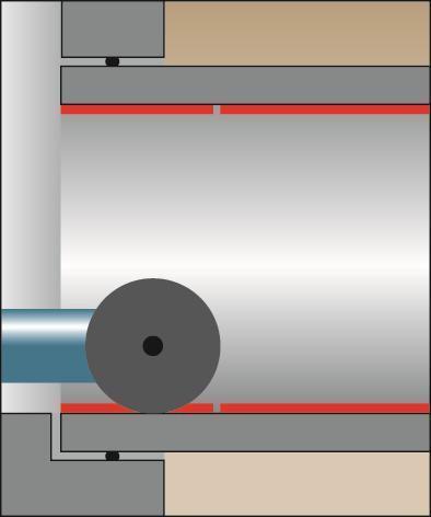 Liner trimlength: DN 700 DN 1200: 265 mm Measure from the position where the front edge of the sleeve will be. Make a longitudinal cut with a pneumatic angle grinder. Do not damage the host pipe.