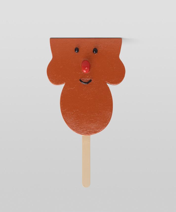 Sticky gum tip lolly, 2018 Plywood, polymer clay,