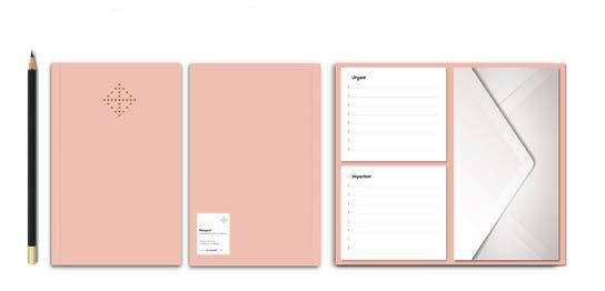 this beautiful on-the-go wallet notepad. - Medium printed paper notepad 14x17.