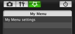 Click the [ ] button. Click [My Menu settings]. My Menu 5 6 The [My Menu settings] window box appears.