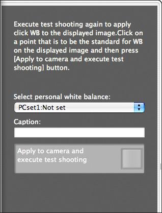 Click the [ ] button. The click white balance window appears.