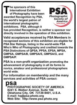 1 st International Exhibition of Photography HOORN 2018 PSA 2018-430 1 ST International Exhibition of Photography HOORN 2018 - Hoorn, Netherlands - The Salon will be conducted in accordance with the