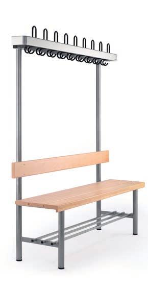 28 mm 28 mm Dress - changing room benches Facts & functions Variants The changing room bench is configurable with sliding runners, wall mounting or factory-finished floor mounting to