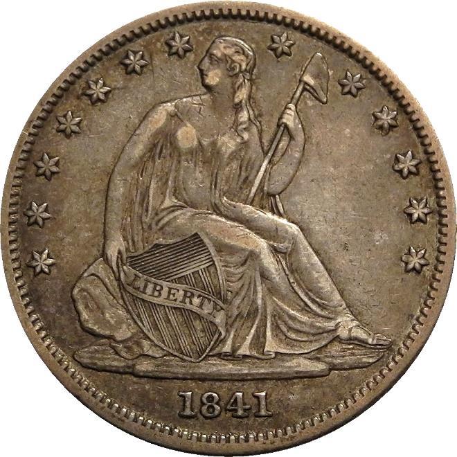 1839 No Drapery Seated Halves Design modified during the year,