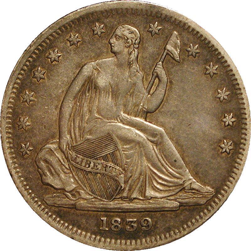 die) 1839 No Drapery With Drapery 1839-1891 No Drapery coin