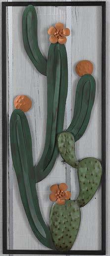 Cactus Wall Décor, WR425 Black metal frame with green finished