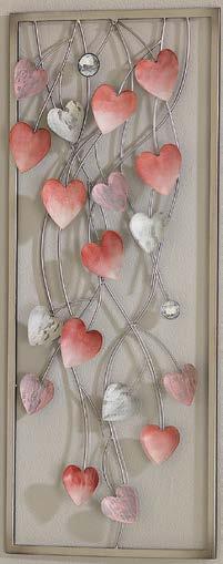 $67 $33 Hearts Wall Décor, WR495 Silver metal with