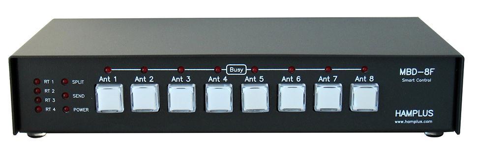 - 1 - MBD-8F Automatic Antenna Switch Controller MBD-8F is an intelligent controller compatible with all eight-antenna switches manufactured by Hamplus.