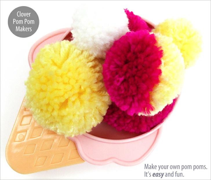 Published on Sew4Home Products We Love: Clover Pom Pom Makers Editor: Liz Johnson Thursday, 31 August 2017 1:00 Fluffy poms are great for any number of projects.