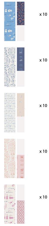 10½ strips and five (5) 5½ x 10½ strips Fabric O E C O