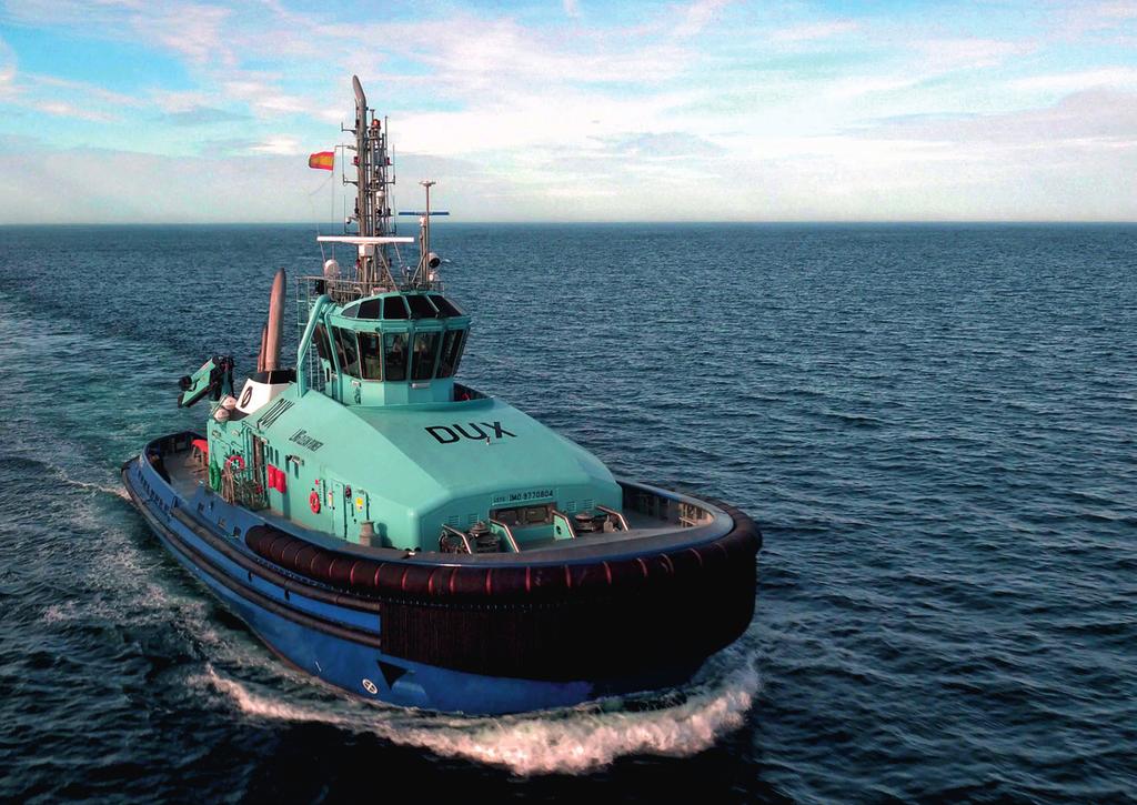 DUX, PAX and AUDAX are the first dualfuel tugs built in Europe.