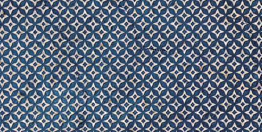 2 3/4 x 5 1/2 x 3/8 Wall Mosaic AQF10433 Indigo Ottoman Textile Blend Hexagon 2