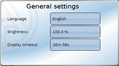 time and location settings, and the main menu of the controller.