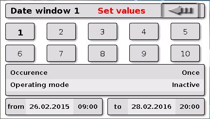 Up to 3 set values can be set in each mode, one of which can be applied in the heating circuit as the set room temperature. The respective appearance in the function overview can vary greatly.