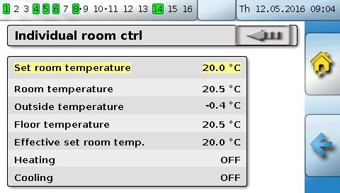 Individual room control Individual room control This function is specially designed for the control of zone valves for heating and/or cooling of individual rooms.