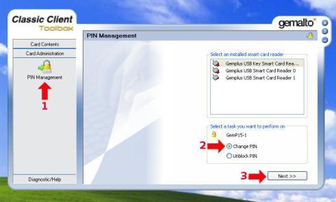 Management PIN WinOS Click on Card Administration (see red arrow in figure 2). Then select PIN Management (see first red arrow in figure 3).