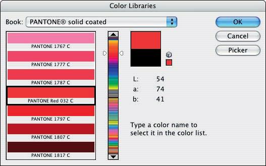 102640 ch03.1.qxp 3/2/07 3:48 PM Page 87 Understanding Color Modes 3 FIGURE 3.21 The Color Libraries option in the Color Picker.