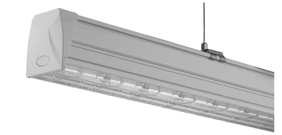 They are suitable for direct mount, rods, chains or cords for suspension mount. The Luminaire simply clicks onto the trunking rail by a special mechanism making it easy to install or replace.