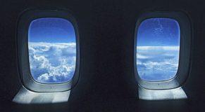 The light is turned into sound. The light is absorbed. The light is reflected. 3. The airplane windows in the picture are transparent.